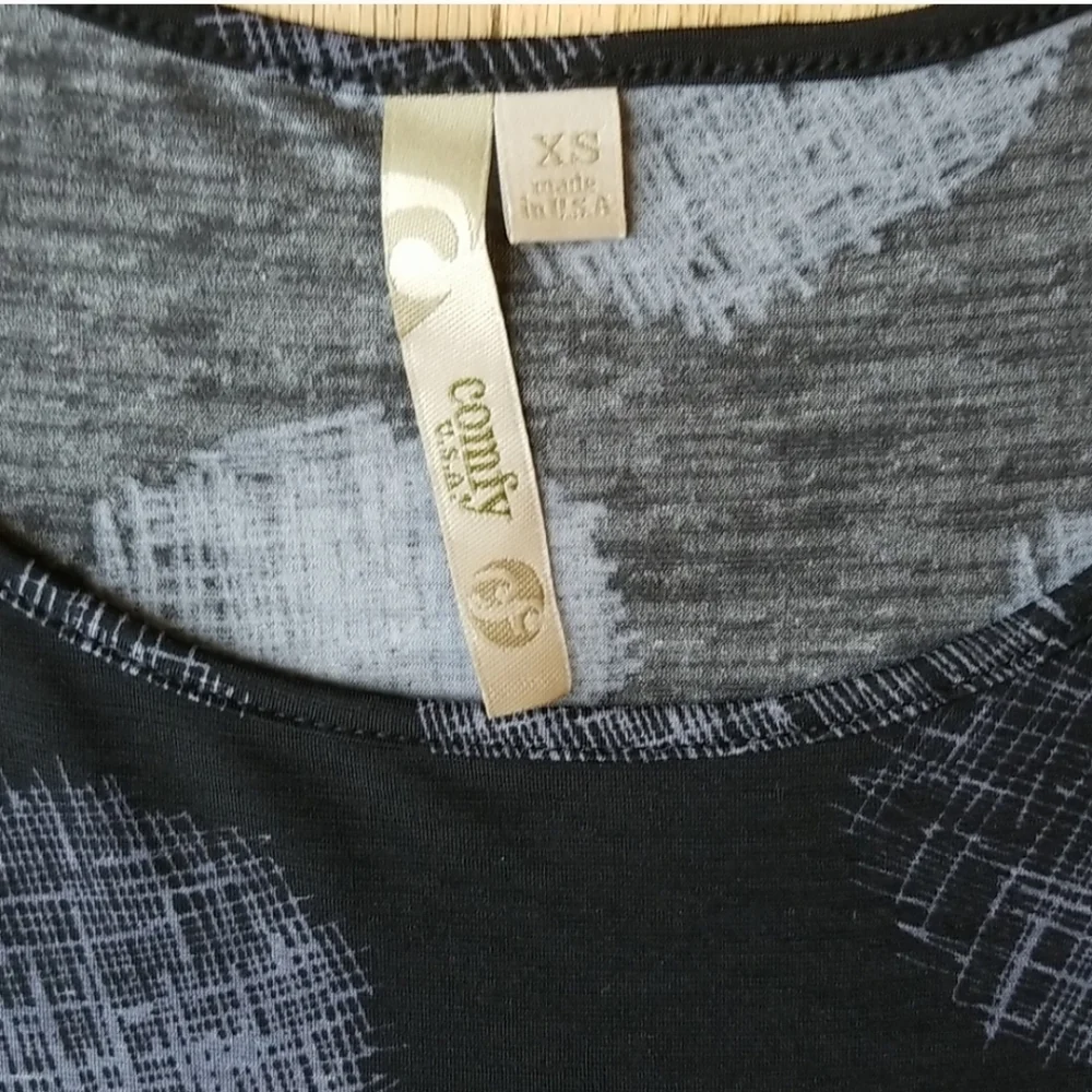 Comfy USA Blue and Gray Polka Dot Midi Dress - Picture 2 of 4